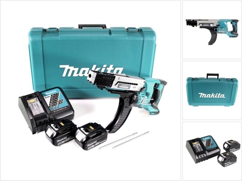 Makita - Akku-Magazinschrauber DFR750RTE, 18V, 2x 5,0 Ah und Ladegerät im Koffer