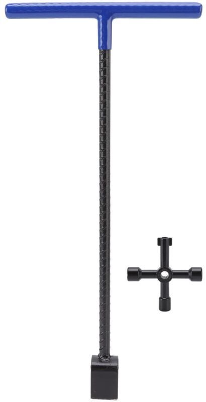 Wasserzählerschlüssel, 16-Zoll-Wasserabsperrwerkzeug, T-Griff-Wasserzählerschlüssel mit 4-Wege-Multifunktionsschlüssel f...