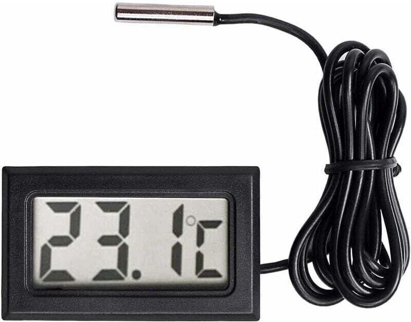 KZQ - Digitales LCD-Thermometer, Temperaturanzeige, Fühlersensor, Messbereich: -50 °c bis +110 °c