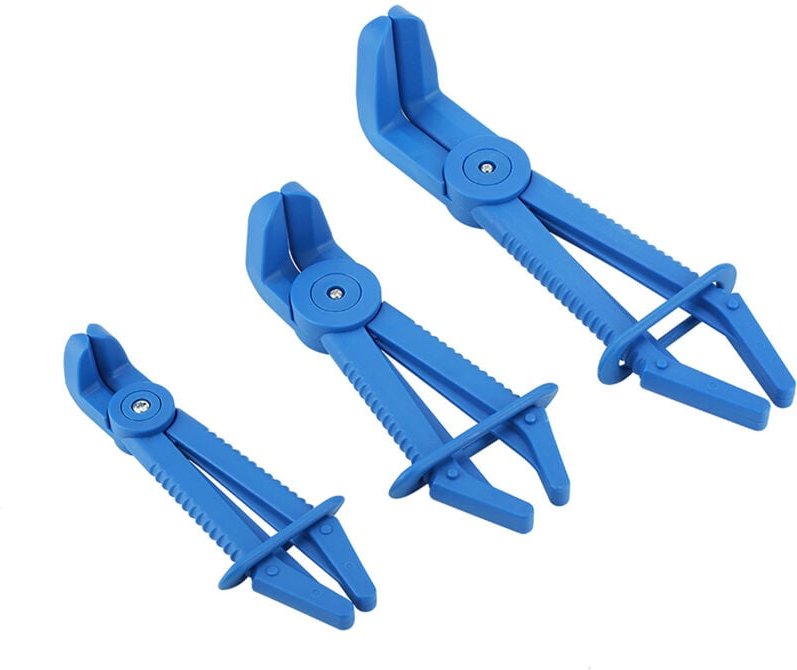 3-teiliges Set flexibler Schlauchschellen für Kunststoff-Bremsleitungen, Kraftstoffleitungen, Wasserleitungen, Abklemmsc...