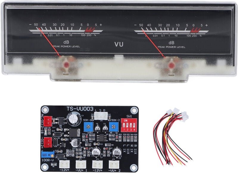 Leistungsverstärker-Dezimeter, VU-Meter mit weißer Hintergrundbeleuchtung, einfache Installation, benutzerfreundlich für...