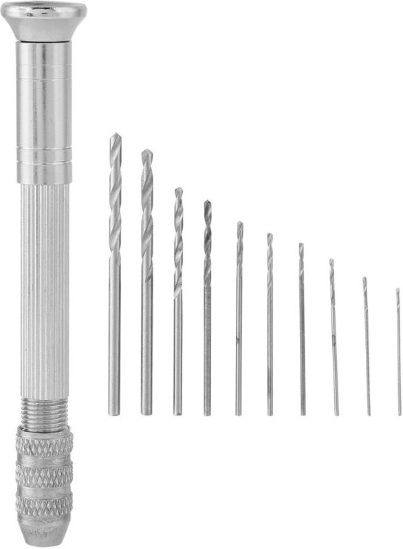 Mini-Präzisions-Handbohrmaschine mit 10 Bohrern und Stanzwerkzeug