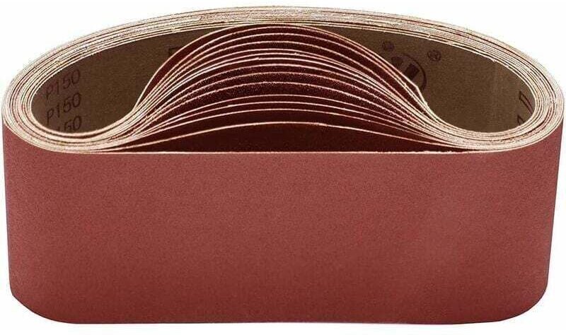 Schleifband, 15 Schleifbänder 100 x 610 mm, Sortiment mit je 3 Stück pro Körnung 80/120/150/240/400 für elektrische Band...
