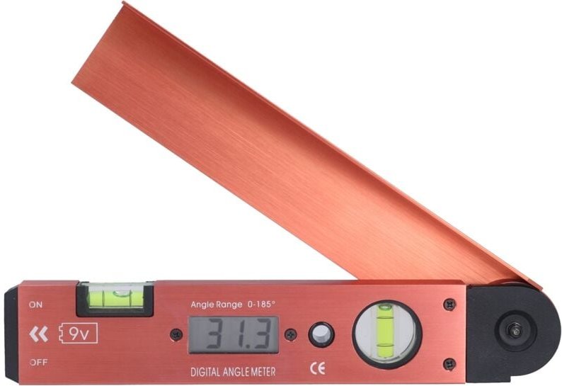 Neigungsmesser, hochpräzise Rückstellfunktion, Winkelsensor 0-185° Winkelmesser für Heimwerkerarbeiten mit Holz.