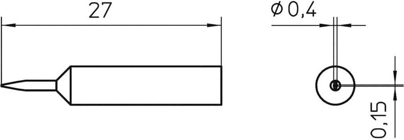 Weller - xnt 1SC Lötspitze Meißelform Spitzen-Größe 0.4 mm Spitzen-Länge 27 mm Inhalt 1 St.