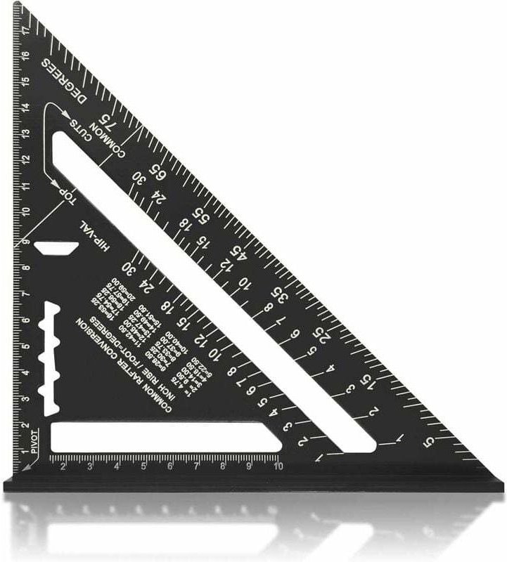 KZQ - Multifunktions-Zimmermannswinkel, Metall-Aluminium-Lineal, quadratische Markierungslehre, Winkelmesser, Winkel 45 ...