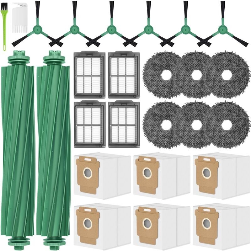 505 Combo Zubehör für iRobot Roomba Plus 505 Combo / 405/507 Combo Ersatzteile Zubehörset Ersatz, 6 Staubbeutel 2 Hauptb...
