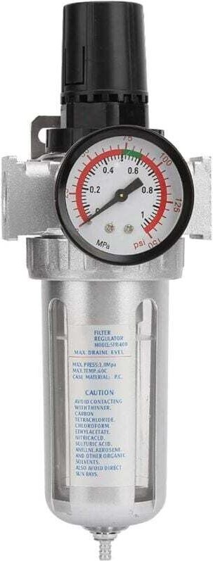 Rosvola Filterregler-Schmiermittel für Druckluft, bsp 1/2 Zoll Druckluftfilter-Druckregler mit Manometer 0–150 psi hoch