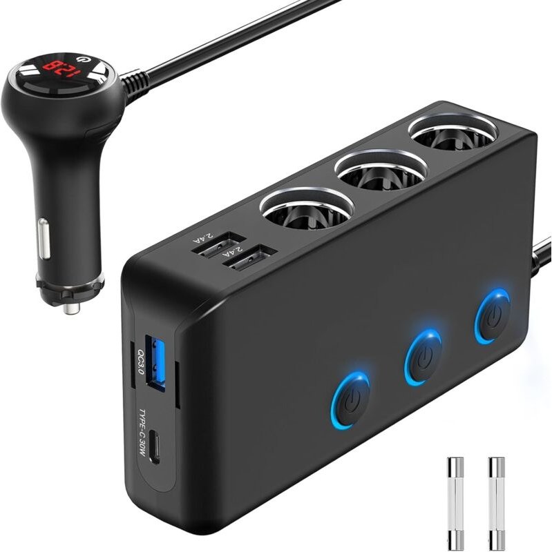 PD 30W 12V Verteiler 200W Kfz Zigarettenanzünder Adapter Auto Ladegerät 3 Mehrfach Steckdose DC 24V Stecker Ladekabel Sp...