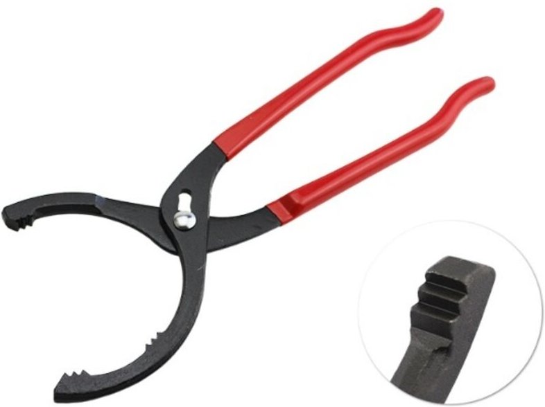 Ölfilterzange 50 bis 130 mm, verstellbarer Ölfilterschlüssel 305 mm, Ölfilterzange mit gezahnten Backen, ideales Werkzeu...