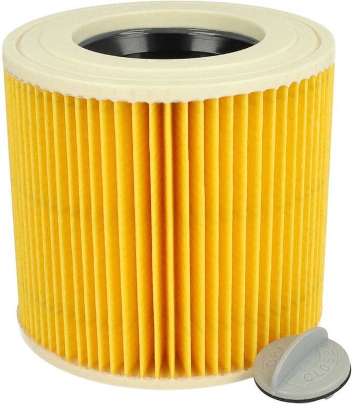 vhbw Faltenfilter kompatibel mit TackLife PVC05B, PVC01B Staubsauger - Patronenfilter Gelb