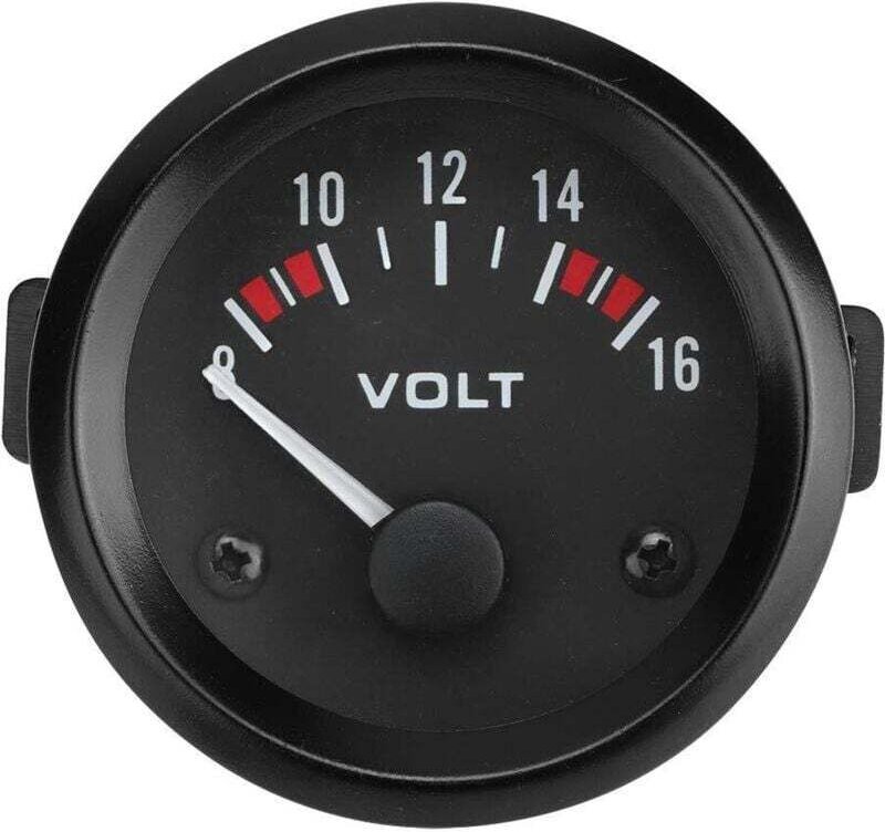 Voltmètre 12V Universel pour Voiture Jauge de Tension 52mm 8-16V