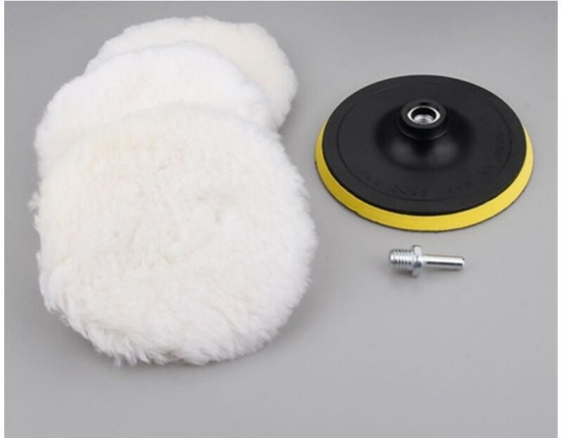 Selbstklebende Polierscheibe, 7 Zoll Autoreinigungs- und Polierwollschwamm, 5-teiliges Rundscheibenset mumu