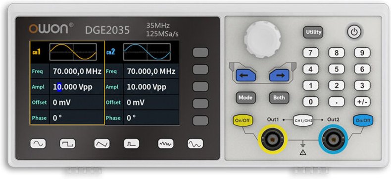 DGE2035 Funktionsgenerator, 2 Kanäle 35 MHz, Arbiträrer Wellenformgenerator, 125 MSa/s Abtastrate, 14 Bit