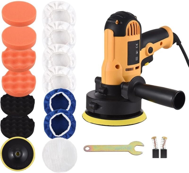 Poliermaschine, Polierwachsmaschine, 5 Zoll, Autopolierer mit variabler Geschwindigkeit 600–3700 U/min mit abnehmbarem G...