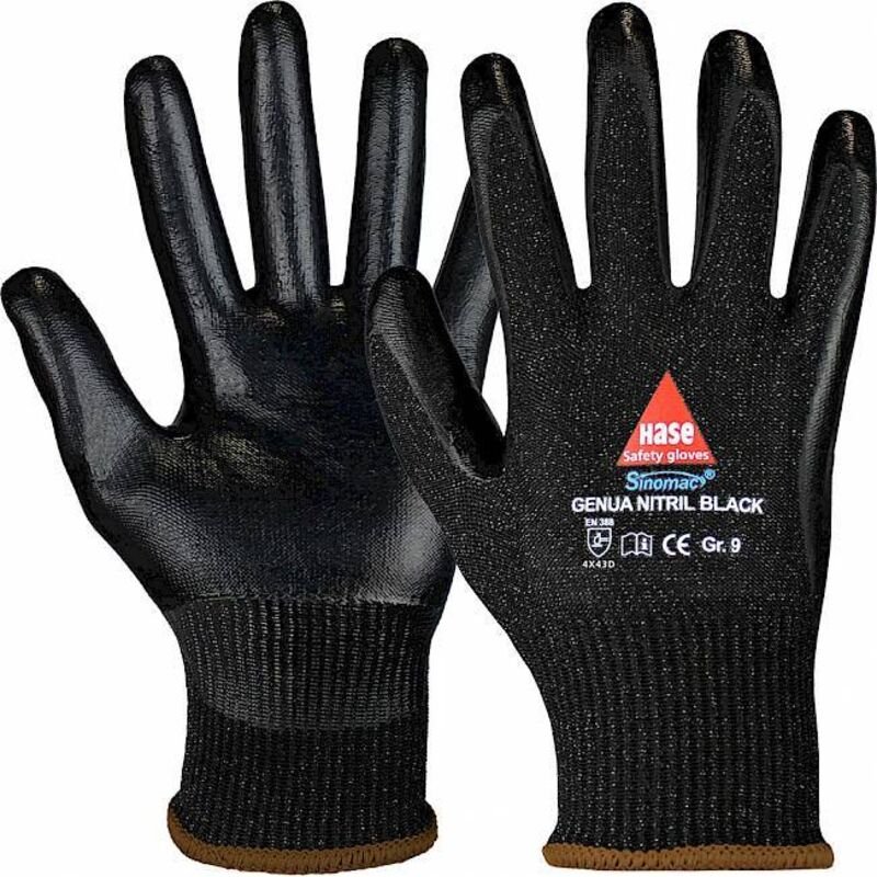 Hase Schnittschutzhandschuhe "Genua Nitril Black" 10