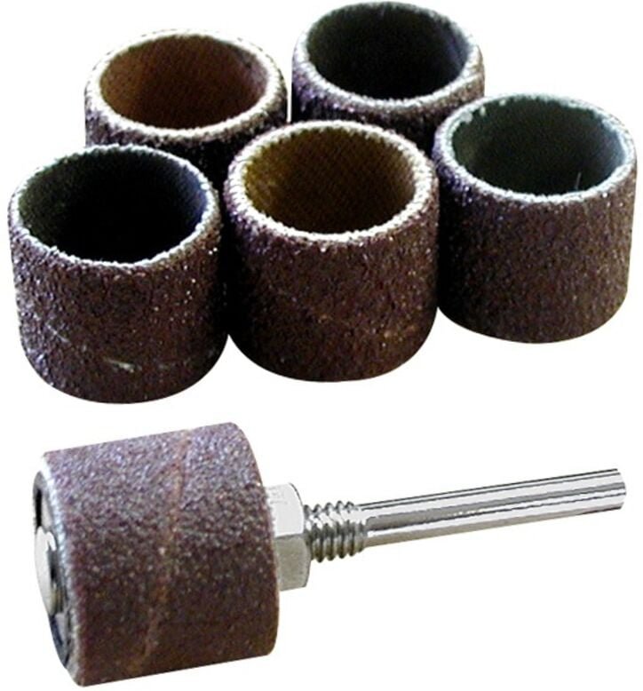 6 hochwertige Schleiftrommeln Ø 15 mm + Halterung MAXICRAFT