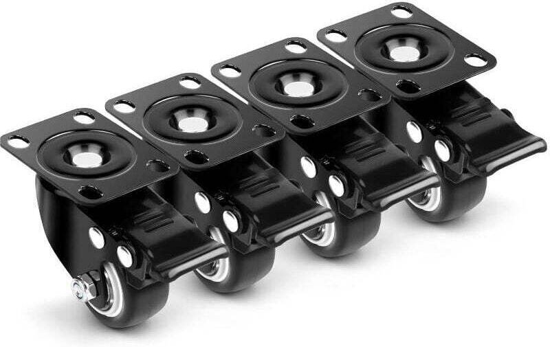 Set di 4 ruote per mobili resistenti da 40 mm con 4 freni e viti per mobili, trasporto, tavoli e armadietti