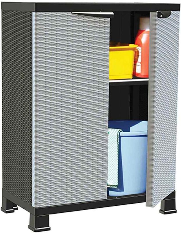 Kunststoffschrank 68x39x92 cm Rattan-Design - Vidaxl