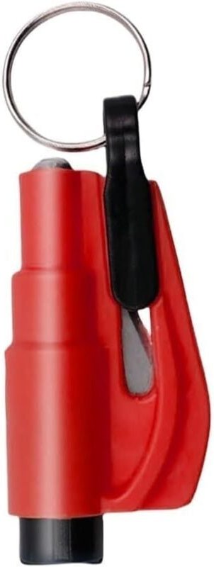 2er-Set – Roter Sicherheitsgurtschneider/Fensterbrecher, Sicherheitsrettungswerkzeug, Fensterbrecher am Schlüsselanhänge...