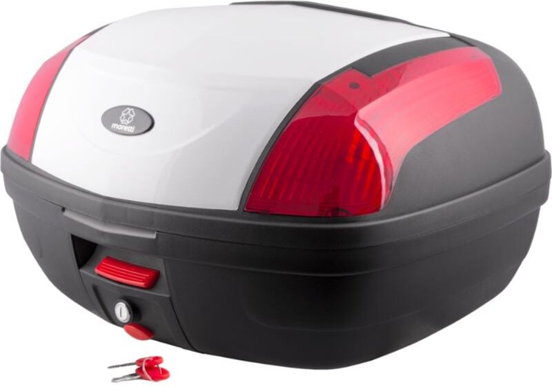 Moretti MR-889 Kofferraum, 46 l, weiß, roter Reflektor