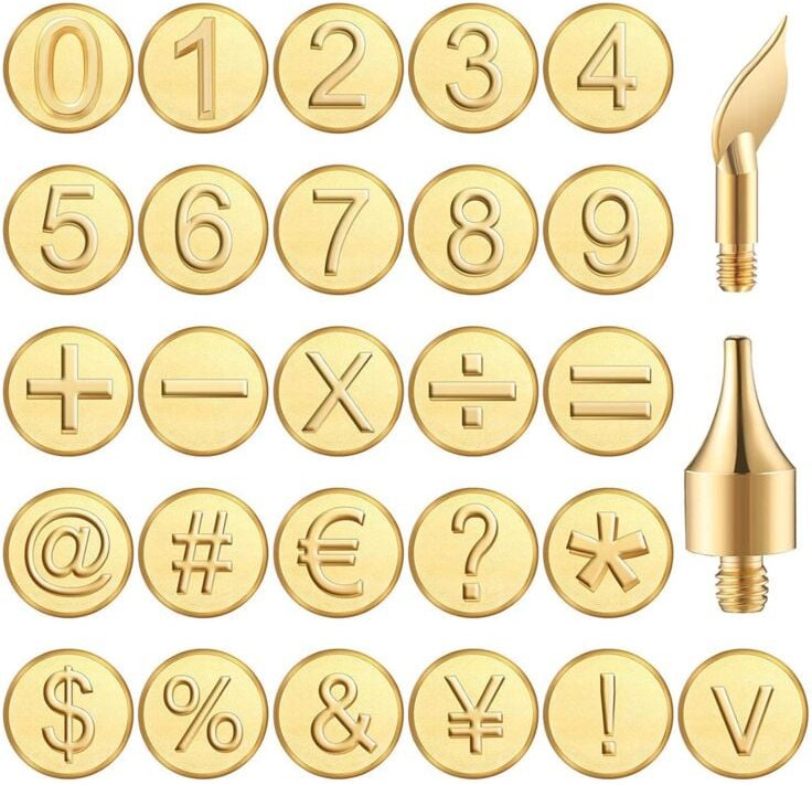 28-teiliges Holzbrennspitzen-Zahlenwerkzeug- und Symbol-Set für andere von Wooden