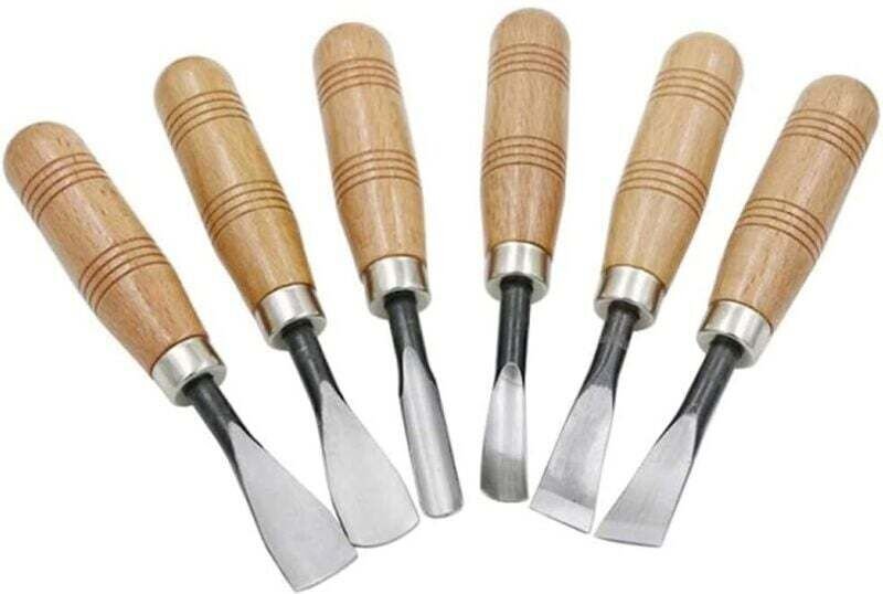 Set di 6 sgorbie manuali professionali per intaglio del legno, scalpelli, coltelli, utensili manuali per la lavorazione ...