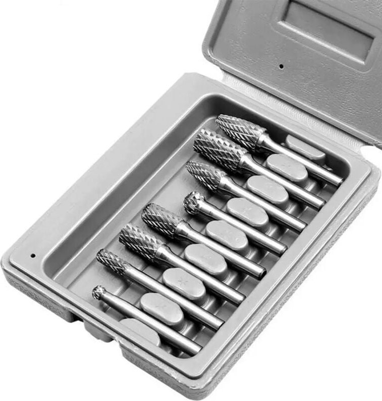 Elektrische Rotationsfeile aus Hartmetallstahl – 6 mm bis 12 mm hoch zum Schleifen von Holz und Metall (8 Stück)