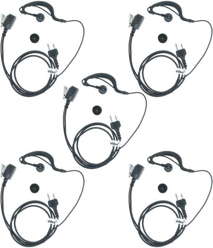 vhbw 5 x Headset kompatibel mit Alan Midland GXT-661, GXT-757, GXT-756, GXT-710, GXT-700, GXT-750, GXT-720 Funkgerät - s...