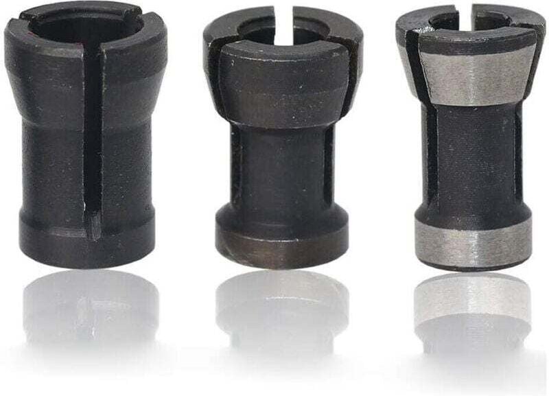 Adapter für Fräser, geteilte Hülse, Fräsfutter und Holzbearbeitung (8 mm + 6,35 mm + 6 mm, 3er-Set)