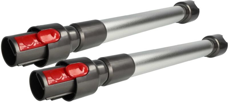 vhbw 2x Staubsaugerohr kompatibel mit Dyson SV10 Staubsauger - 44,5 - 66,5cm Silber