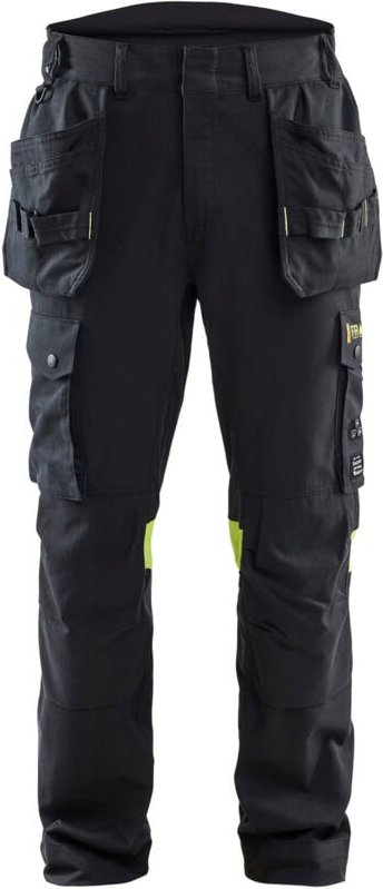 Flammhemmender Arbeitshose mit inhärenter Flammhemmung 1418 - Schwarz/Gelb M - FR(44) - SE(C50) - Normen
