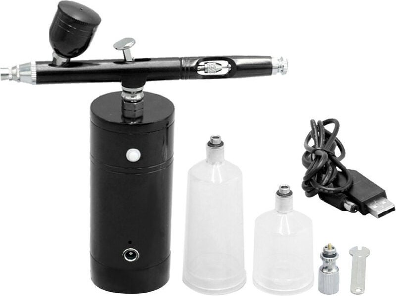 Wiederaufladbares Airbrush-Set per USB, tragbare Airbrush-Kompressor-Sprühpumpe, handgeführte Dual-Action-Airbrush-Pisto...