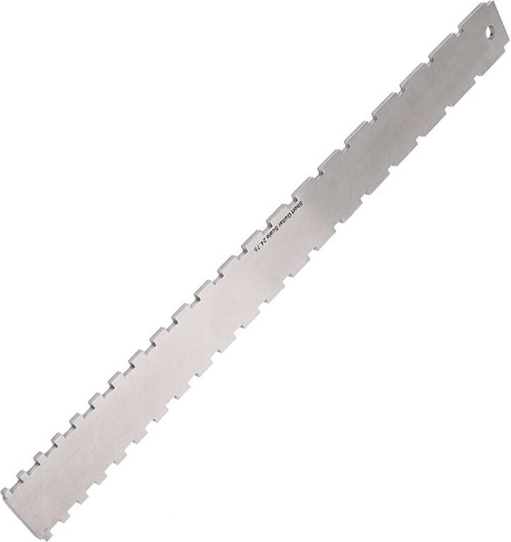 BEBUSINGOTO Gitarrenhals-Werkzeug, Gitarrenbauer-Werkzeug, gekerbte gerade Kante, Edelstahl-Gitarrenhals-Lineal, Saitenh...