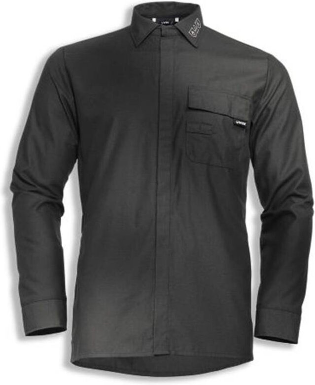 Thumbnail - Uvex Protection Fire + Arc Herren-Arbeitshemd - Dunkelgraues Männer-Langarmhemd - Hitze- & Flammschutz: 47/48