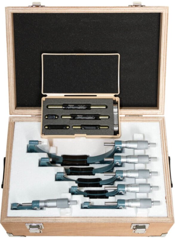 Bügelmessschrauben Satz einfache Ausführung, 0-150 mm, (6 Stk.), 0,01 mm - Mitutoyo