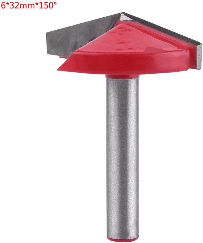 Zoternen - CNC-Fräser aus Wolframstahl für die Holzbearbeitung mit Schärf-VGroove-Schneidwerkzeug, 6-mm-Schaft (6 x 32 m...