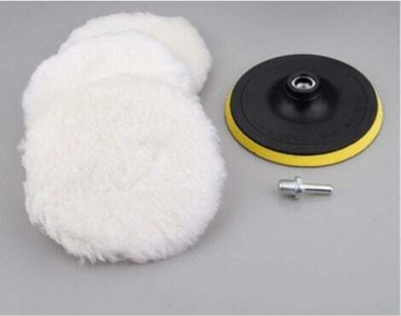 Selbstklebende Polierscheibe, 7,6 cm (3 Zoll) großer Autoreinigungs- und Polierschwamm aus Wolle, Set mit 5 runden Schei...