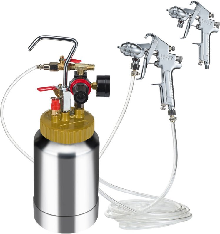 Mophorn - 2L Luftfarbdruckbehälter, 0,5 Gallonen leichte Farbspritzpistole mit 1,8 mm Düse, 3 m Schlauch für Heim, Archi...