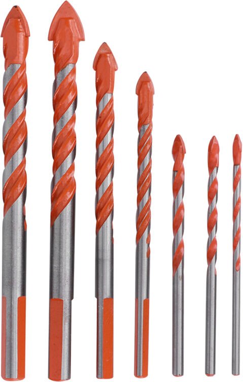 HSS-Wandbohrwerkzeug-Set, 7-teiliger Bohrer für Keramikfliesen (3 mm, 4 mm, 5 mm, 6 mm, 8 mm, 10 mm, 12 mm) zum Bohren v...
