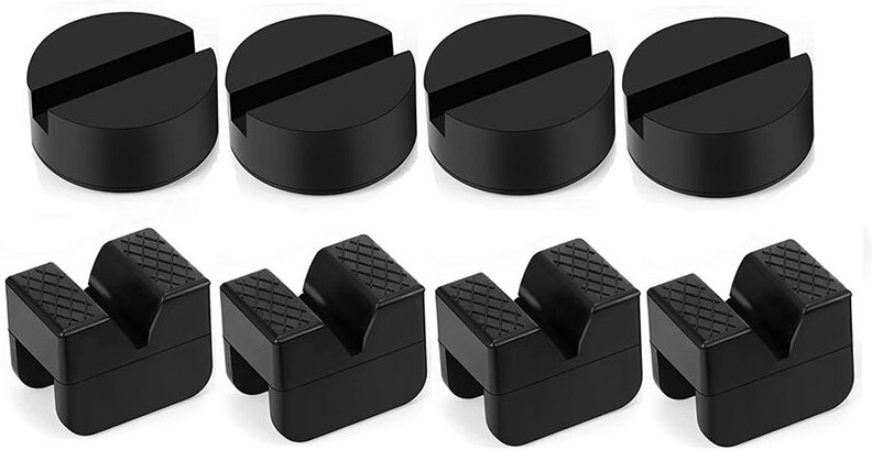 Tlily - 8Pcs Jacks Stand Pads Universal Schlitz Rahmen Schiene Quetschschweißnähte Protector Gummi Pad für Zubehör