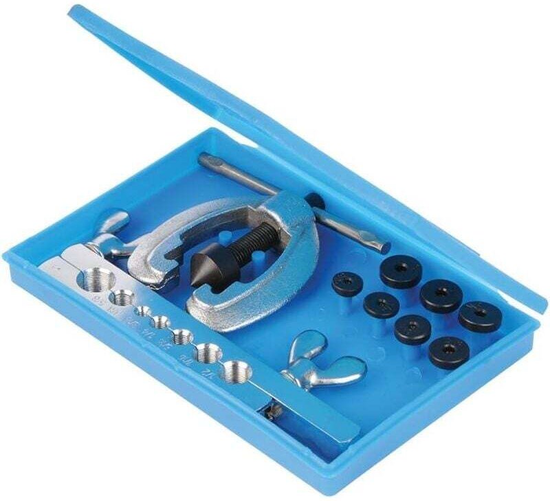 9-teiliger 7-Loch-Flanschrohraufweiter, Lochaufweiter, verpackt, Zollmaße, Gewindesicherung