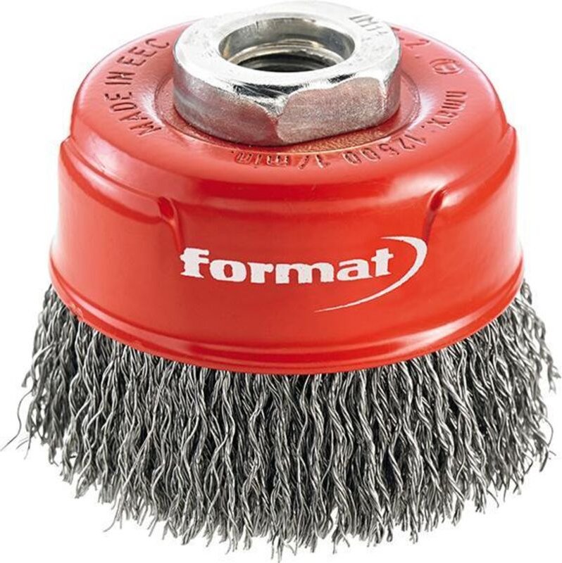 Topfbürste Stahldraht longlife gewellt, gezopft, 60mm - Format