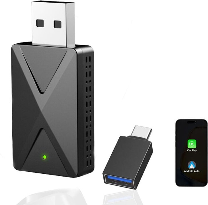 Kabelloser CarPlay-Adapter – Kabelloser Android Auto-Adapter, 5,8 GHz WLAN Plug & Play, Mini und stabil, iOS 10+/Android...