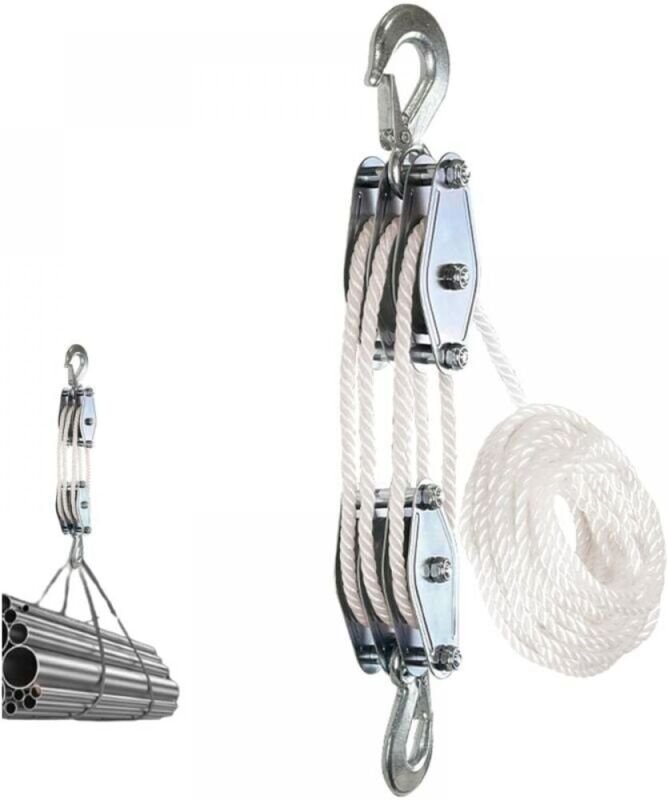 Robustes Seilwinde, Bruchfestigkeit von 15 m, Traglastblock von 500 kg und Flaschenzug-System zum Heben schwerer Gegenst...
