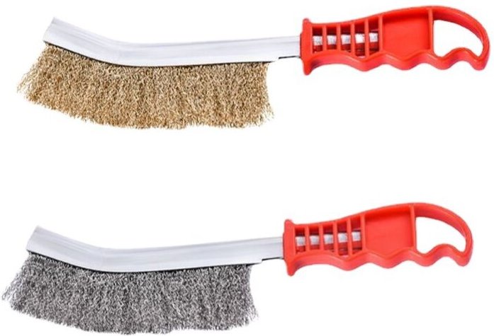 2 Stück Handdrahtbürste, 230 mm Drahtbürste, vermessingter Stahldraht, Edelstahldrahtbürste zum Entfernen von Rost, Korr...