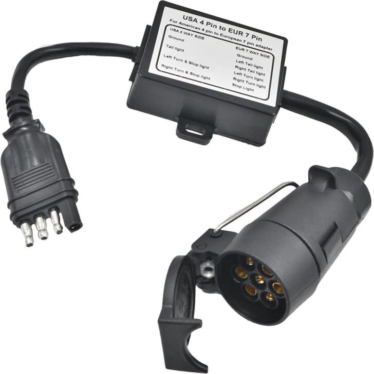 Tlily - AnhäNgerstecker usa 4-Pin-Flachstecker auf EuropäIschen 7-Pin-Stecker 4 7 Trailer Light Converter Circuit Adapte...