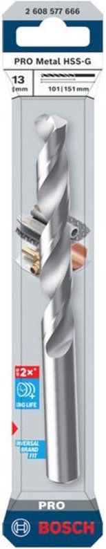 Bosch PRO Spiralbohrer Metal HSS-G, 13 x 101 x 151 mm