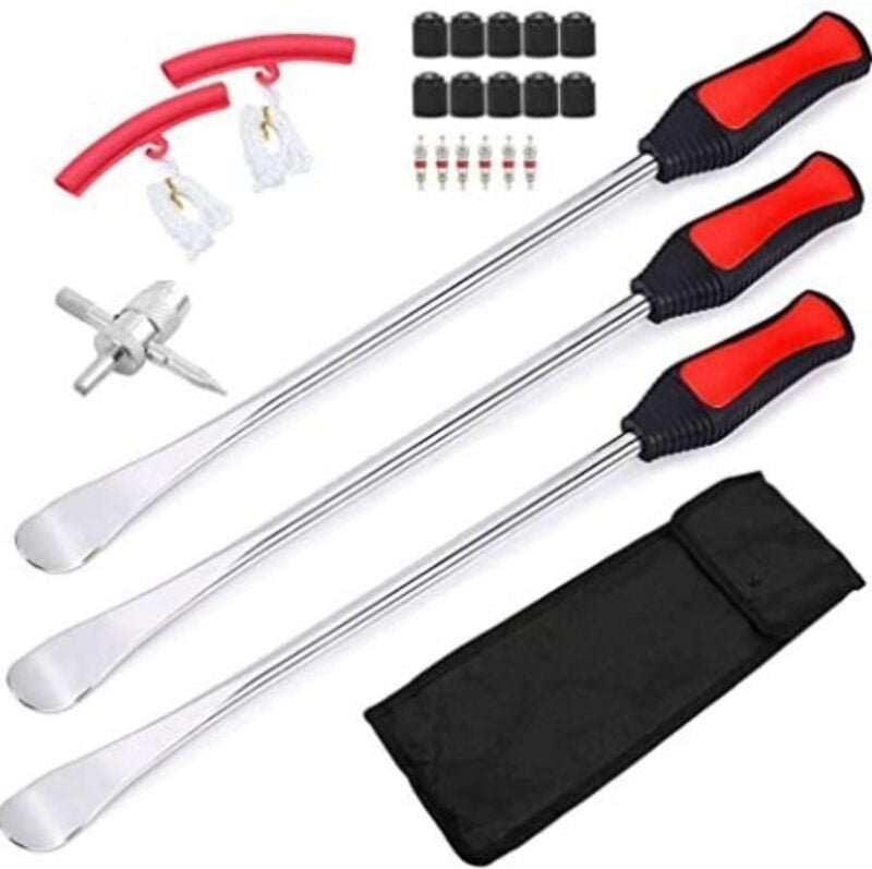 23-teiliger Motorrad-Reifenheber, Reifenheber-Werkzeug mit 3 Felgenschützern, langlebige Reifenentfernungswerkzeuge für ...