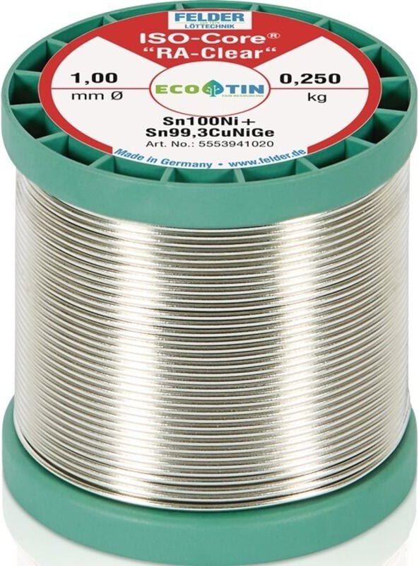 Thumbnail - Lötdraht ISO-Core® RAClear 1mm 250g Sn100Ni+ FELDER